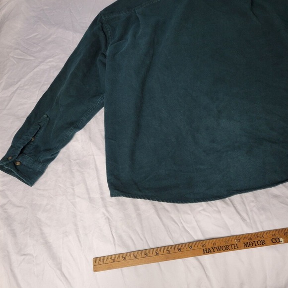 Cabelas Green Shirt Long Sleeve Jacket Size 2XL Hunting Outdoor Fish Button Up - Picture 12 of 16
